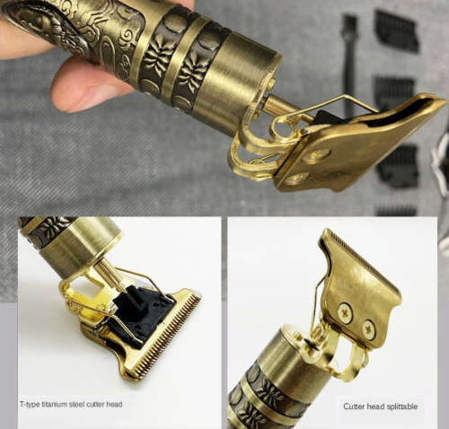 Professional Golden Colour LED Display Hair Clipper/Trimmer Electric Rechargeable