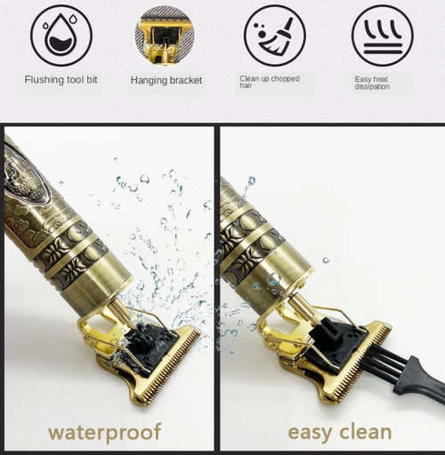 Professional Golden Colour LED Display Hair Clipper/Trimmer Electric Rechargeable