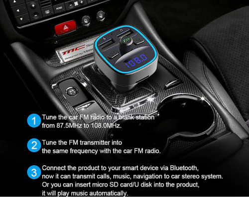 Q1 Wireless FM Transmitter Bluetooth Car Kit Handsfree Calling Auto Bluetoooth 5.0 Car MP3 Player