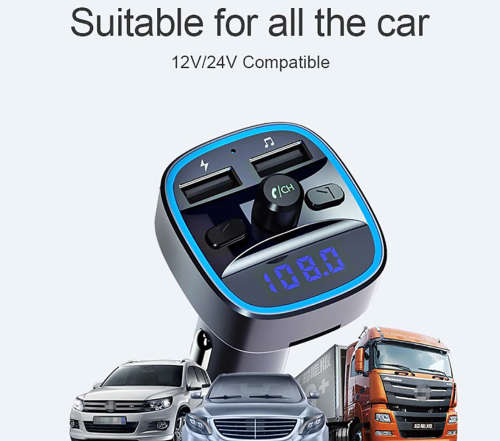 Q1 Wireless FM Transmitter Bluetooth Car Kit Handsfree Calling Auto Bluetoooth 5.0 Car MP3 Player