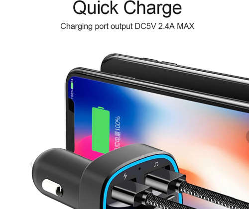 Q1 Wireless FM Transmitter Bluetooth Car Kit Handsfree Calling Auto Bluetoooth 5.0 Car MP3 Player