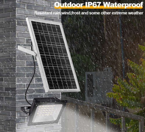 300W LED Solar Flood Light with Remote & IP67 Waterproof
