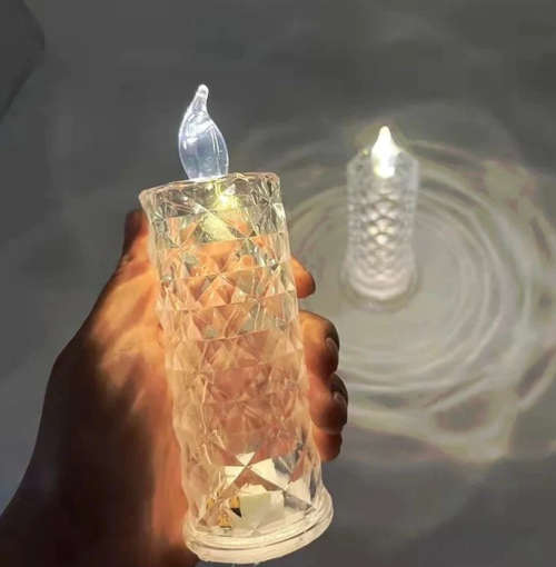 LED Crystal Candle Lamp Set of 3 Battery Operated