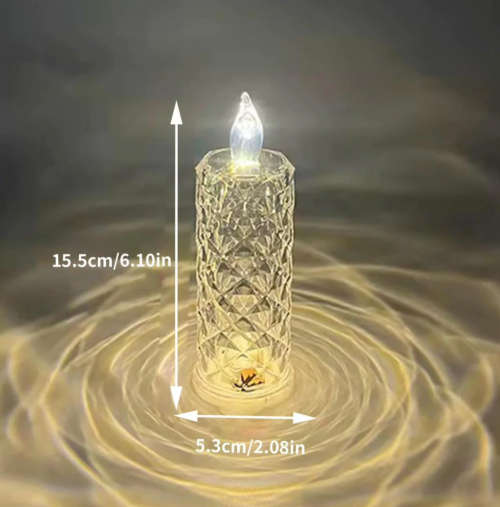 LED Crystal Candle Lamp Set of 3 Battery Operated