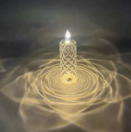 LED Crystal Candle Lamp Set of 3 Battery Operated