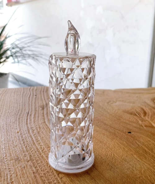 LED Crystal Candle Lamp Set of 3 Battery Operated