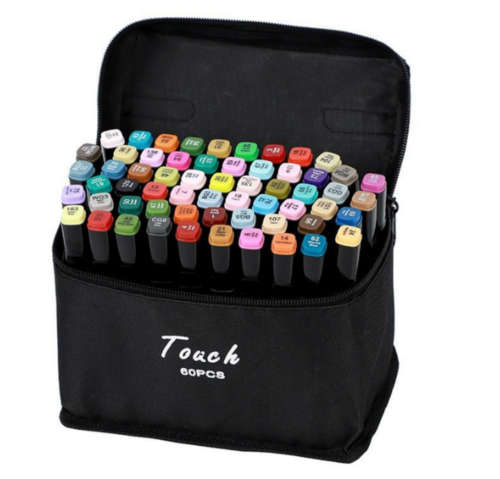 60 Pieces Of Double Head Alcohol Oil Colour Art Marker Set