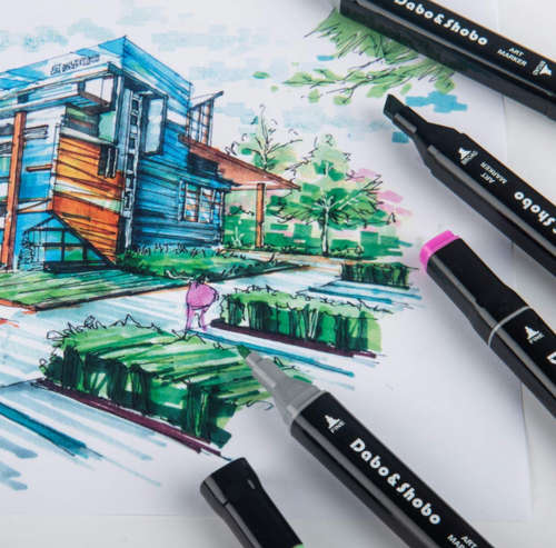 60 Pieces Of Double Head Alcohol Oil Colour Art Marker Set