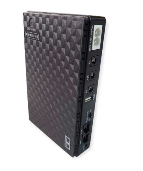 Mini DC UPS for Wifi Router Backup Power Supply - 10400mAh - Black