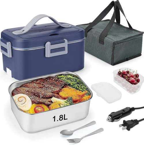 75W Electric Heating Lunch Box With Travel Bag and High Quality Stainless Steel Spoon & Fork