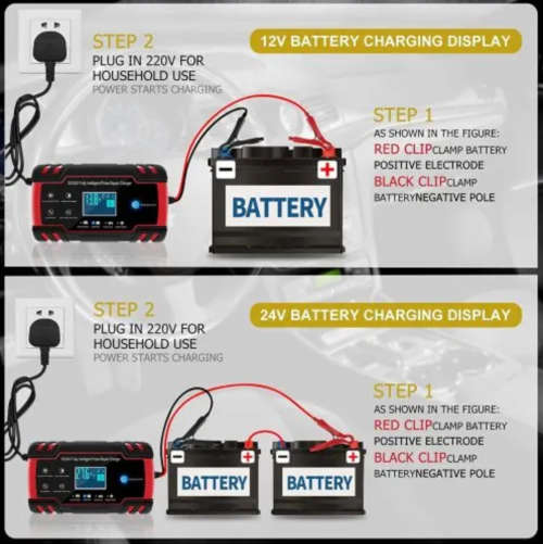 12v8a / 24v4a Pulse Repair Battery Charger