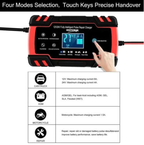 12v8a / 24v4a Pulse Repair Battery Charger