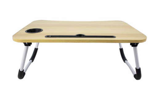 Portable Foldable Laptop Stand Desk for Bed & Sofa - Brown