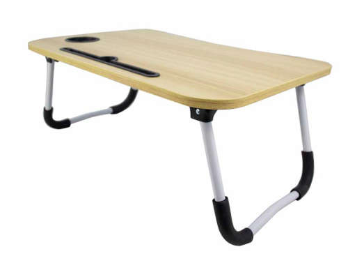 Portable Foldable Laptop Stand Desk for Bed & Sofa - Brown