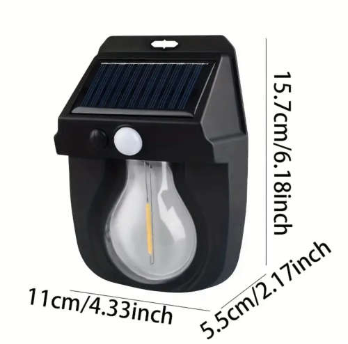 Solar Induction Wall Bulb Lamp Tungsten Wire Wall Bulb Three Function Villa Garden Waterproof Light