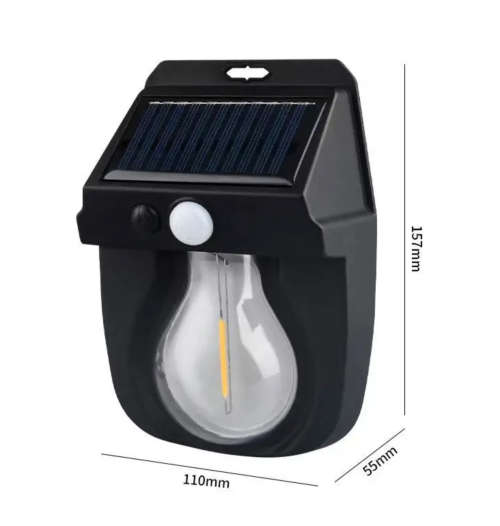 Solar Induction Wall Bulb Lamp Tungsten Wire Wall Bulb Three Function Villa Garden Waterproof Light