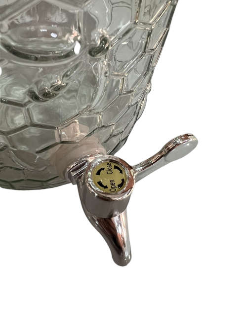 Fruit Infuser Glass Beverage Dispenser with Metal Lid