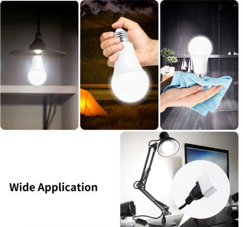 2 Pack 12W Rechargeable Bulbs Auto On With Battery For Emergency Use/Loadshedding - B22 (PIN TYPE)