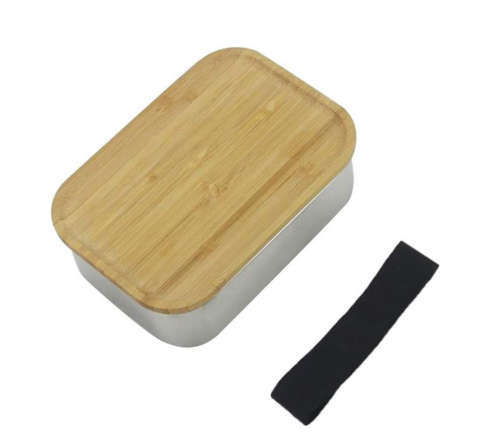 Stainless Steel Lunch Box With Bamboo Cover