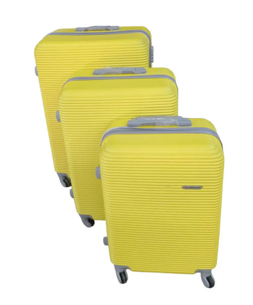 Latest Fashion Fancy Design High Quality Hard Outer Shell 3 in 1 Travel Luggage Set - Yellow