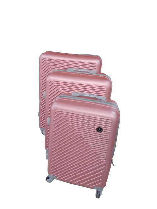 Latest Fashion Fancy Design High Quality Hard Outer Shell 3 in 1 Travel Luggage Set - Rose Gold