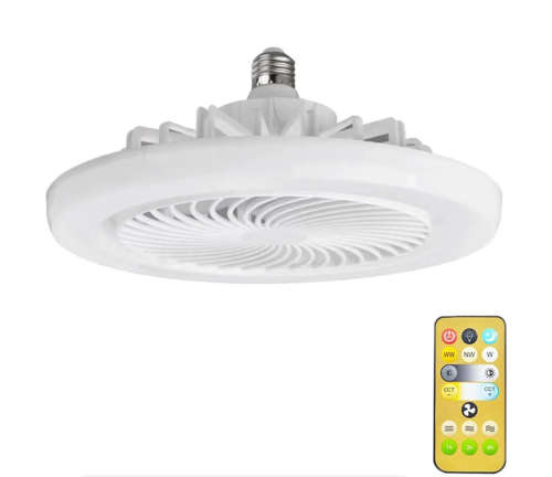Home Ceiling Remote Control Fan Light E27 Lamp All-In-One Fan Light