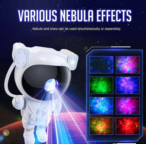 Star Projector Galaxy Night Light - Astronaut Space Projector - White