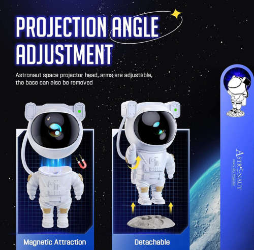 Star Projector Galaxy Night Light - Astronaut Space Projector - White