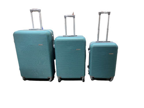 Large 31` Inch Size 3 Piece Hard Outer Shell Luggage Set - Soda Green