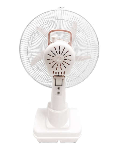 12` Rechargeable Loadshedding Oscillating Desk Fan With AC/DC Dual Function & LED Light HIGH QUALITY