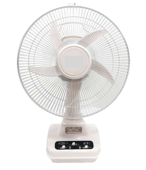 12` Rechargeable Loadshedding Oscillating Desk Fan With AC/DC Dual Function & LED Light HIGH QUALITY