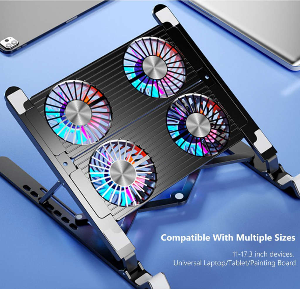 Universal Portable Laptop Stand Mute Led Cooling Fan