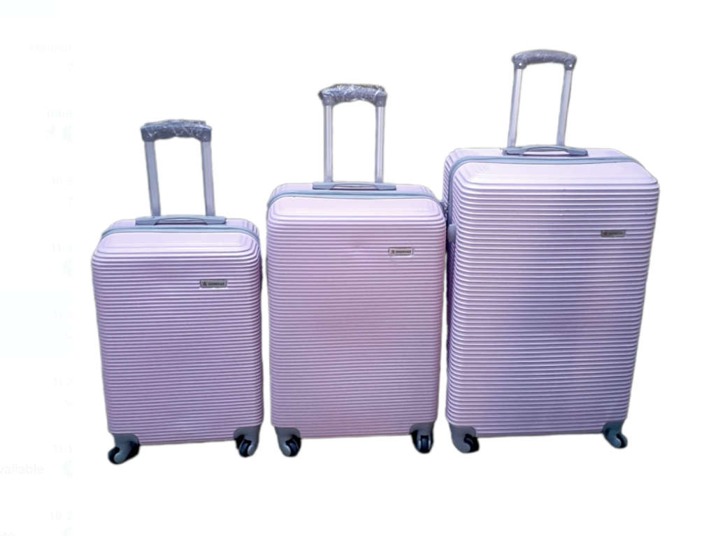 31` Big Size Latest Design High Quality Hard Outer Shell 3 in 1 Travel Luggage Set - Light Pink
