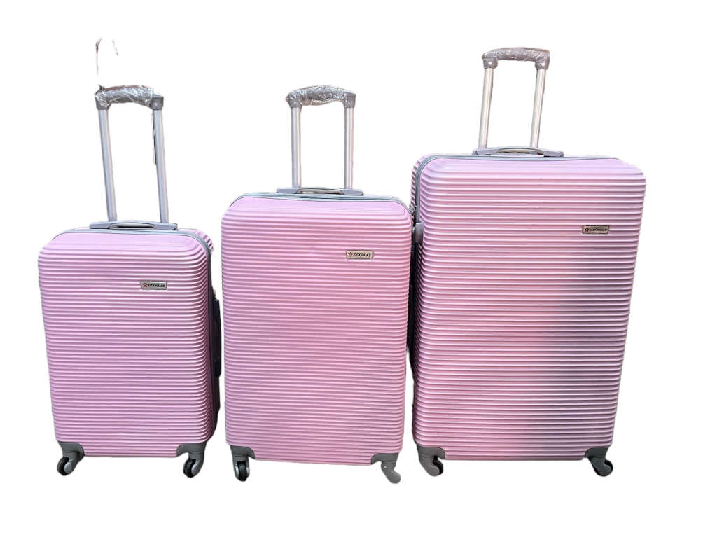 31` Big Size Latest Design High Quality Hard Outer Shell 3 in 1 Travel Luggage Set - Light Pink