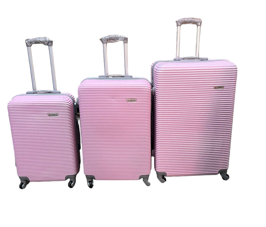 31` Big Size Latest Design High Quality Hard Outer Shell 3 in 1 Travel Luggage Set - Light Pink