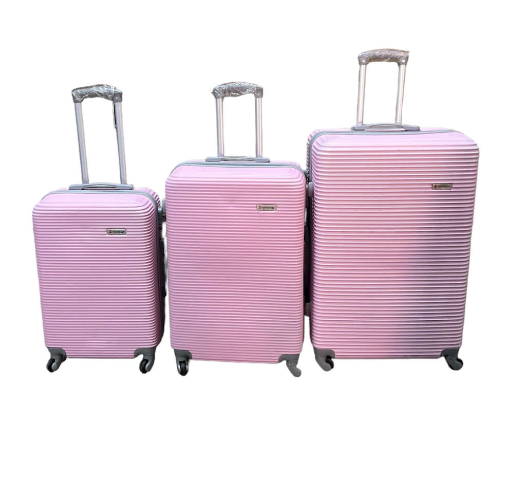 31` Big Size Latest Design High Quality Hard Outer Shell 3 in 1 Travel Luggage Set - Light Pink