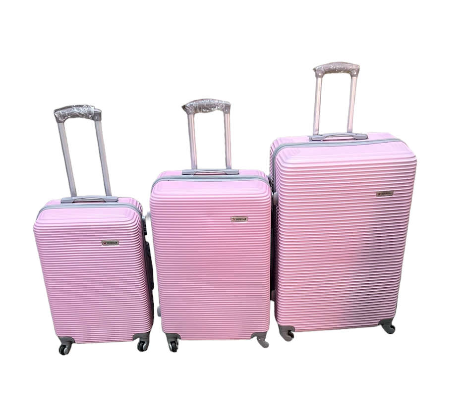 31` Big Size Latest Design High Quality Hard Outer Shell 3 in 1 Travel Luggage Set - Light Pink