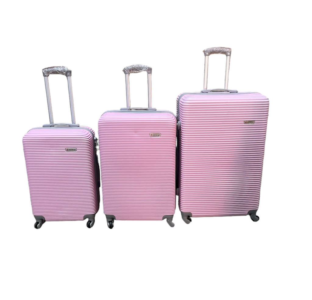 31` Big Size Latest Design High Quality Hard Outer Shell 3 in 1 Travel Luggage Set - Light Pink