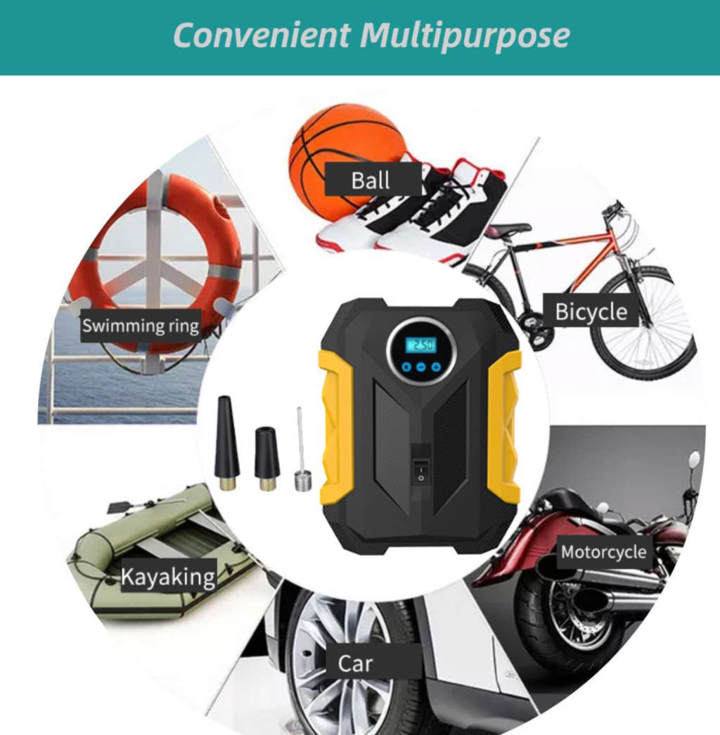 Carsun Multifunctional Digital Car Tyre Pump With One Touch Function