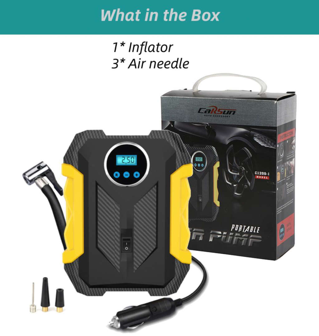 Carsun Multifunctional Digital Car Tyre Pump With One Touch Function
