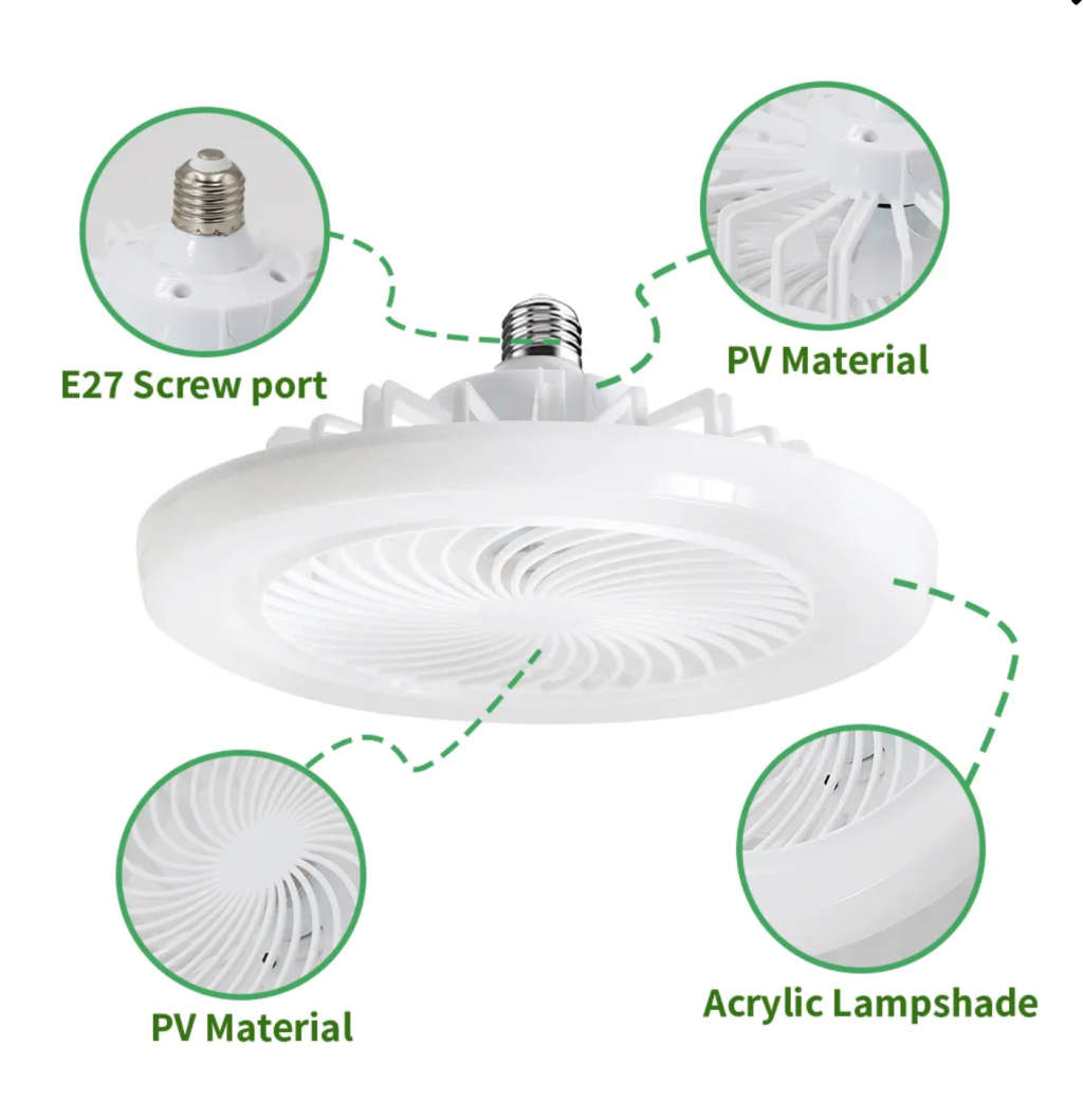 360 Rotation LED Ceiling Light With Fan 6500K