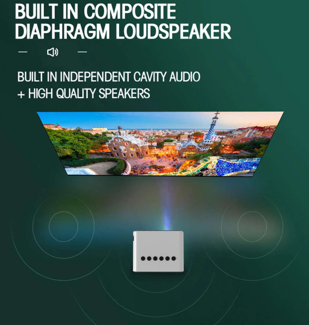 1080P Full HD Portable Mini LED Multimedia Projector RN-14