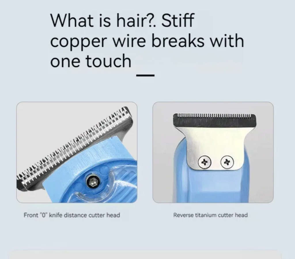 Complete Haircutting & Touch Up Kit Transparent Battery Display Hair Trimmer