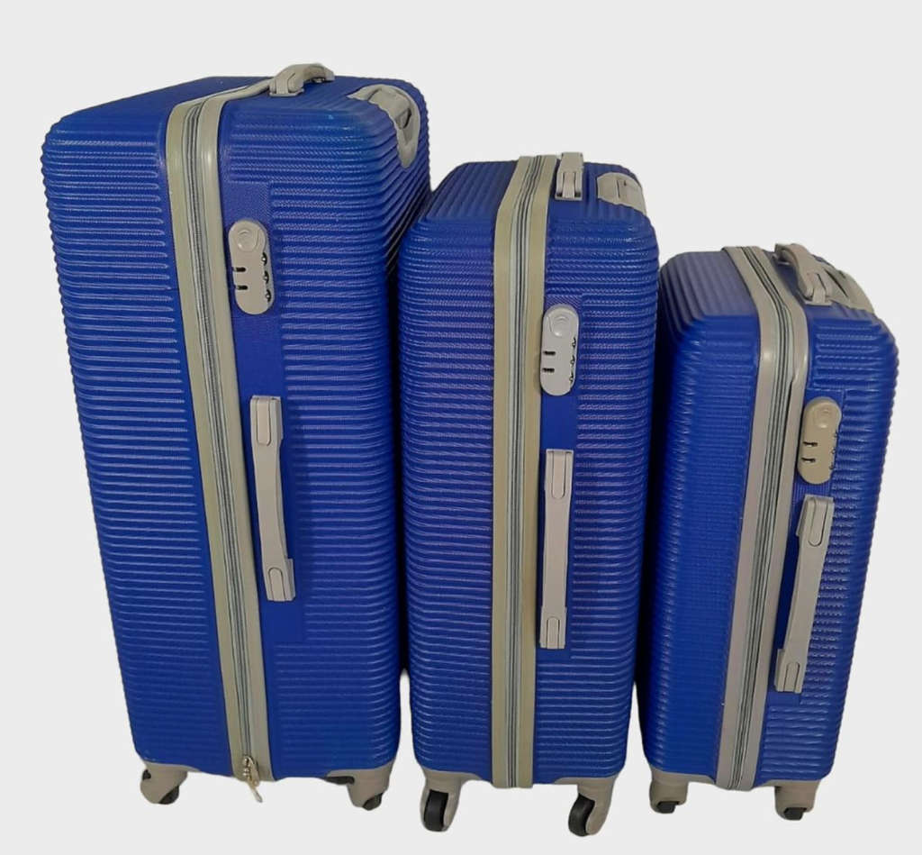 3 Piece Travel Luggage Bag Set - BLUE