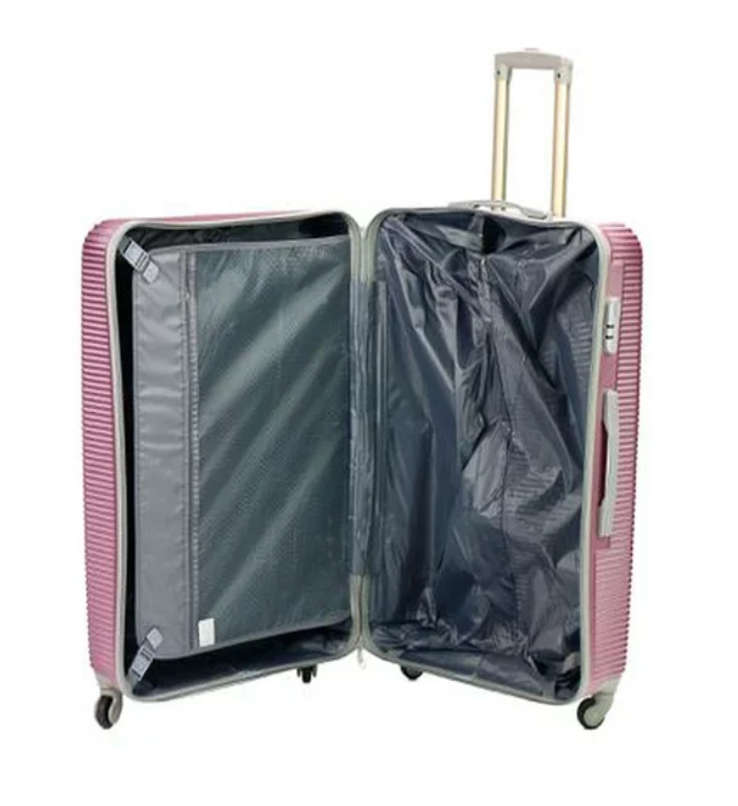 High Quality Big Size 31` Hard Outer Shell Travel Bag - 3 Piece Luggage Set - Pink