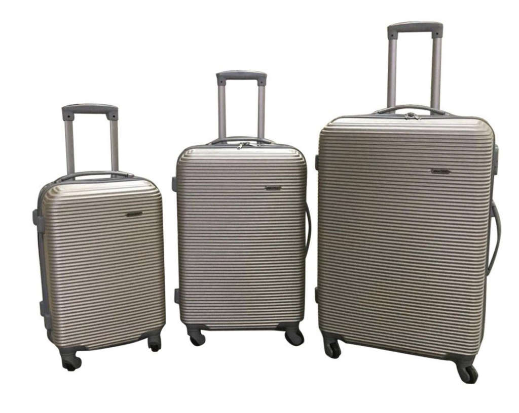 Latest Fashion Fancy Design High Quality Hard Outer Shell 3 in 1 Travel Luggage Set - GOLD