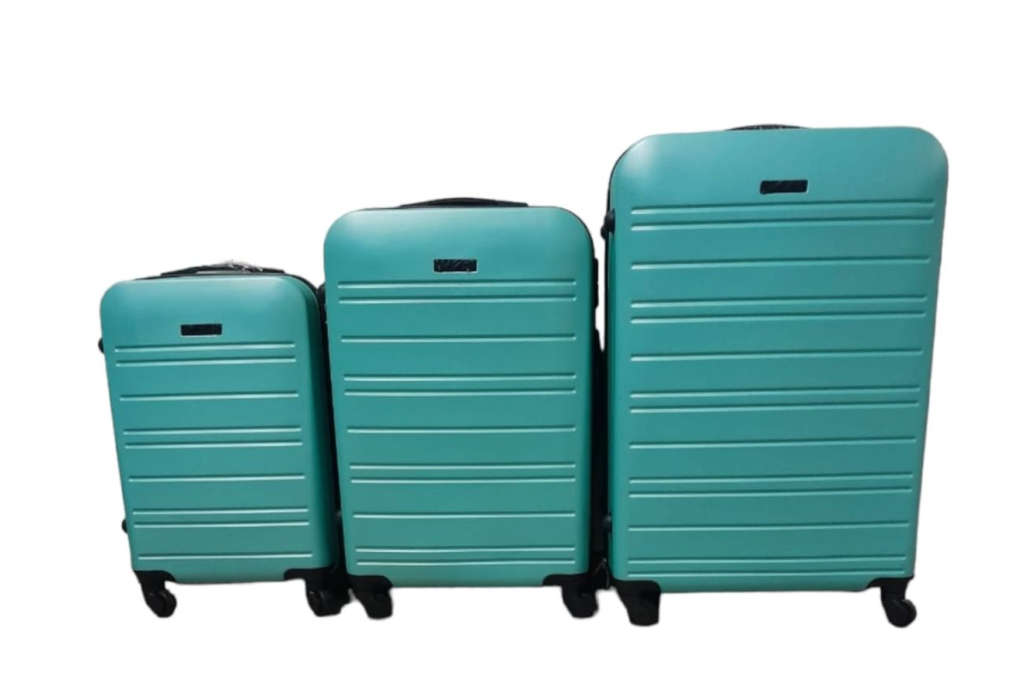3-Piece ABS Luggage Set - Durable - Lightweight - Ideal for Travelers - Apple Green