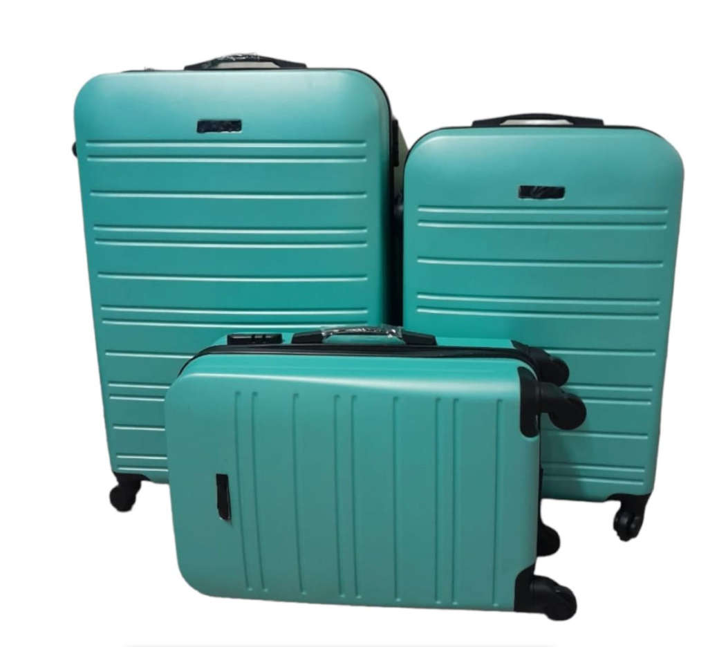 3-Piece ABS Luggage Set - Durable - Lightweight - Ideal for Travelers - Apple Green