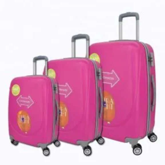 3 Piece Lightweight Luggage Set - Light Pink