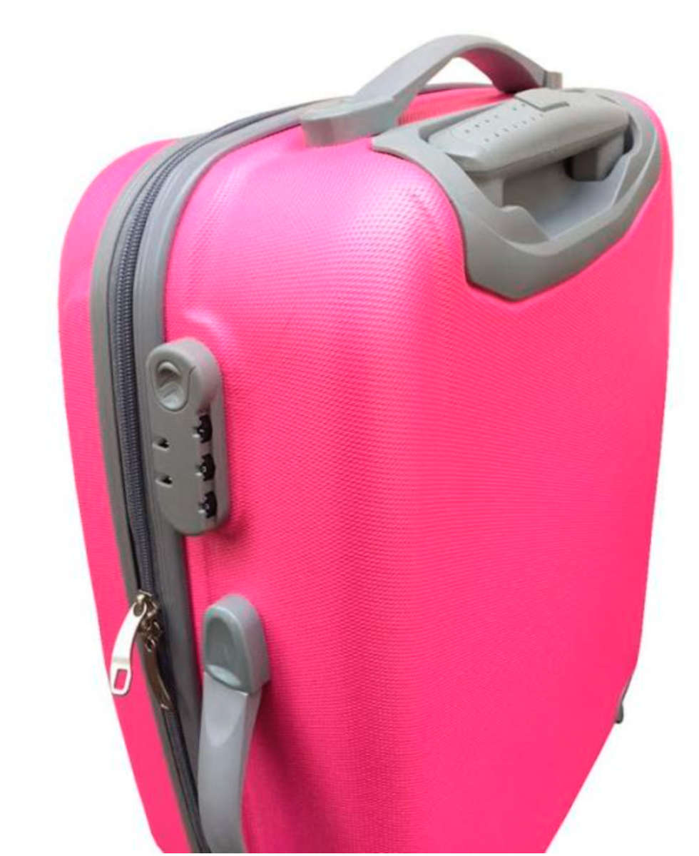 3 Piece Lightweight Luggage Set - Light Pink